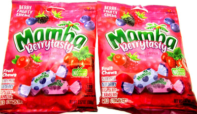 Mamba Berry Tasty Fruit Chews ~ American Candy 3.52oz Bag Lot of 2