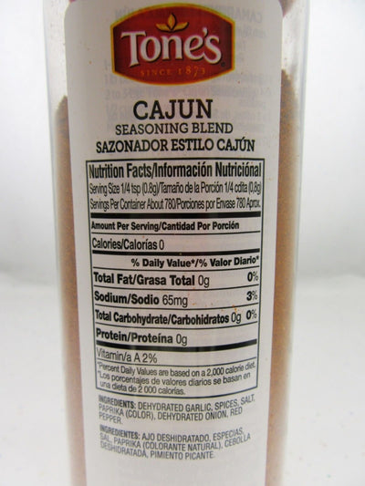22 Ounce Tones Cajun Seasoning Spice Seafood Food ~ 22oz container