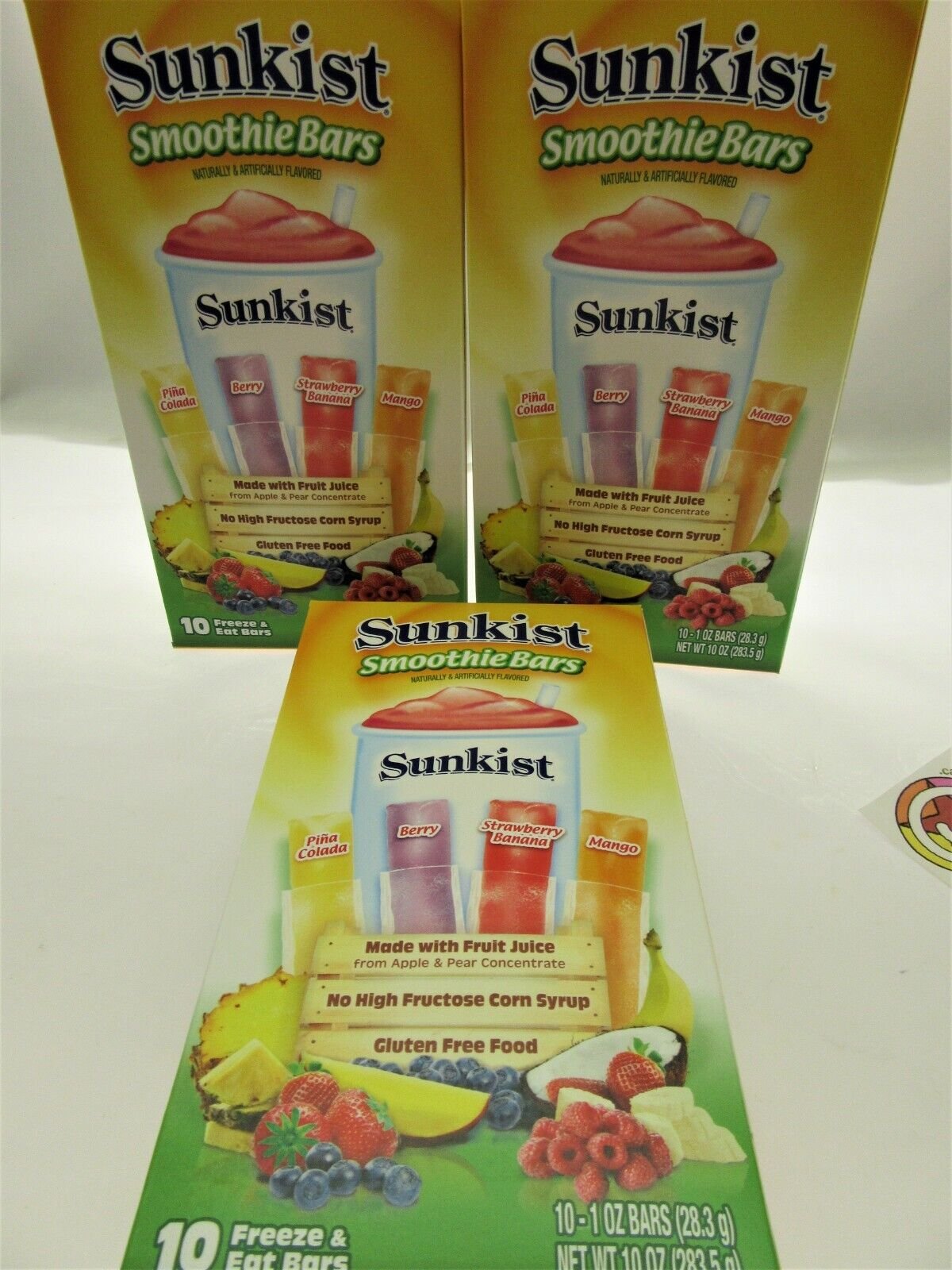 Sunkist Smoothie Freezer Pops 10 freeze pops ~ Slush Bars ~ Lot of 3