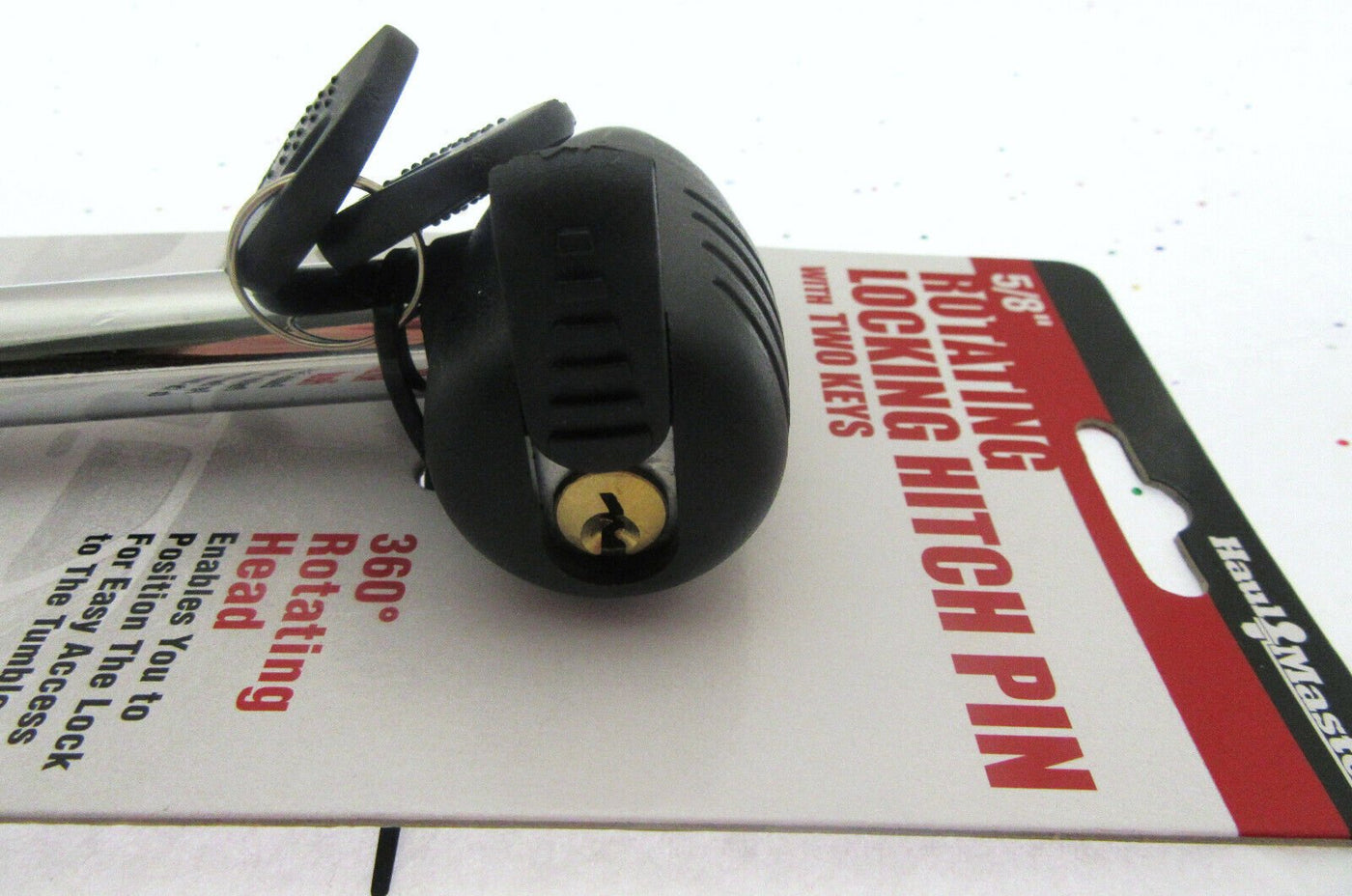 Locking Hitch Pin ~ 5/8 inch Dia. ~ Rotating ~ Class 1 & 2 ~ By Haul Master