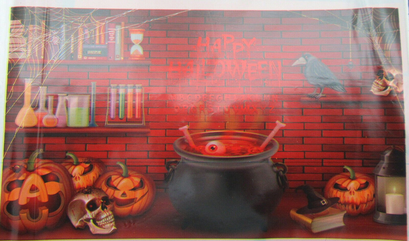 Wall Decoration ~ Laboratory With Cauldron ~ 42 x 72 inch ~ Happy Halloween!