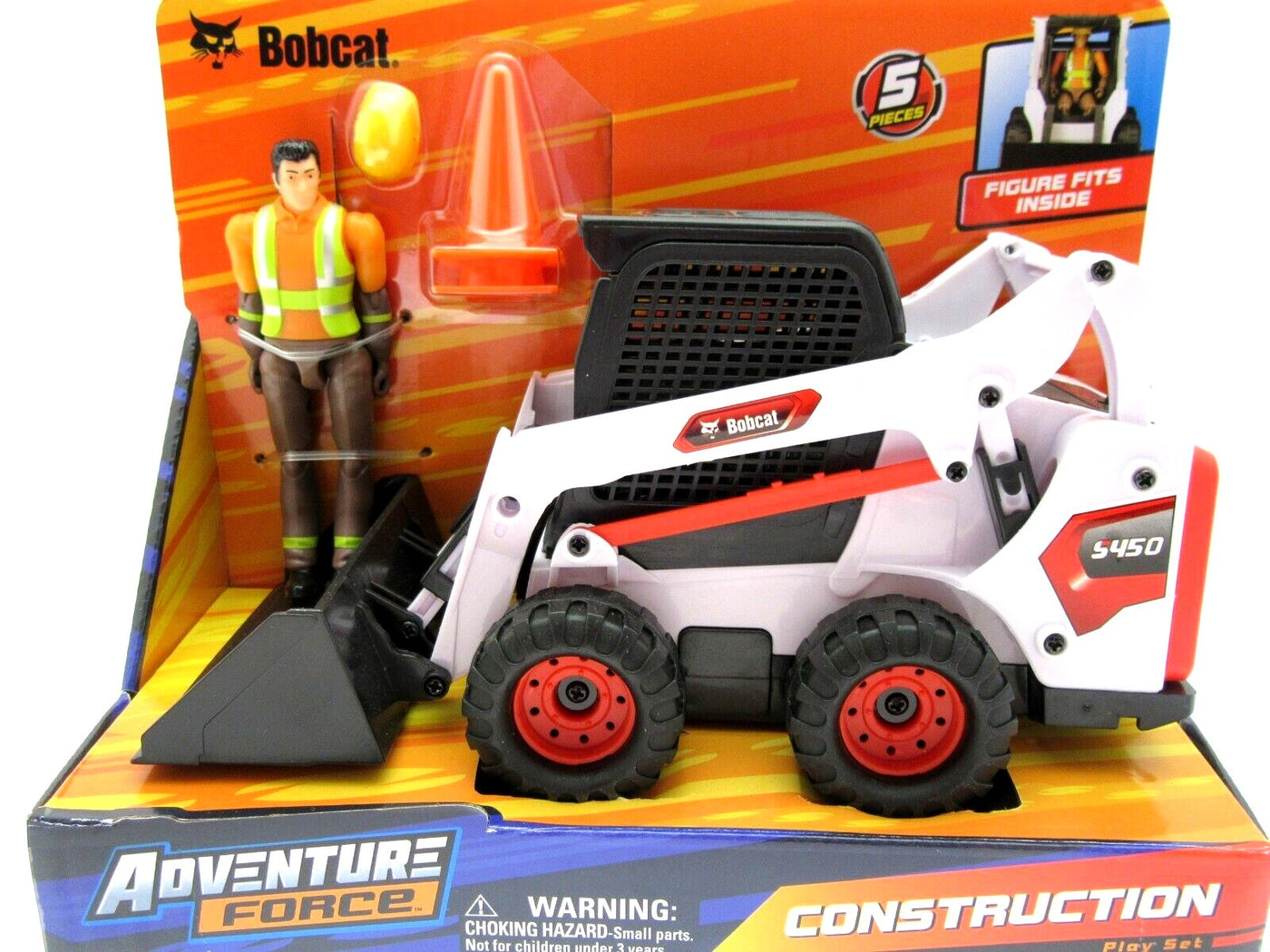 Bobcat & Figure ~ Adventure Force Construction ~ Yellow