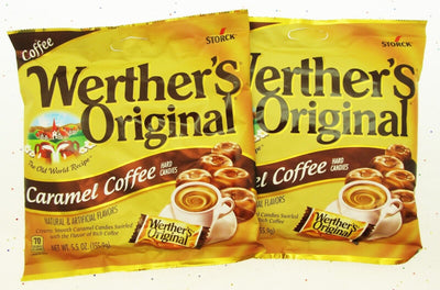 Werther's Original Caramel Coffee 5.5oz Bags Brown Werthers Candies Lot of 2