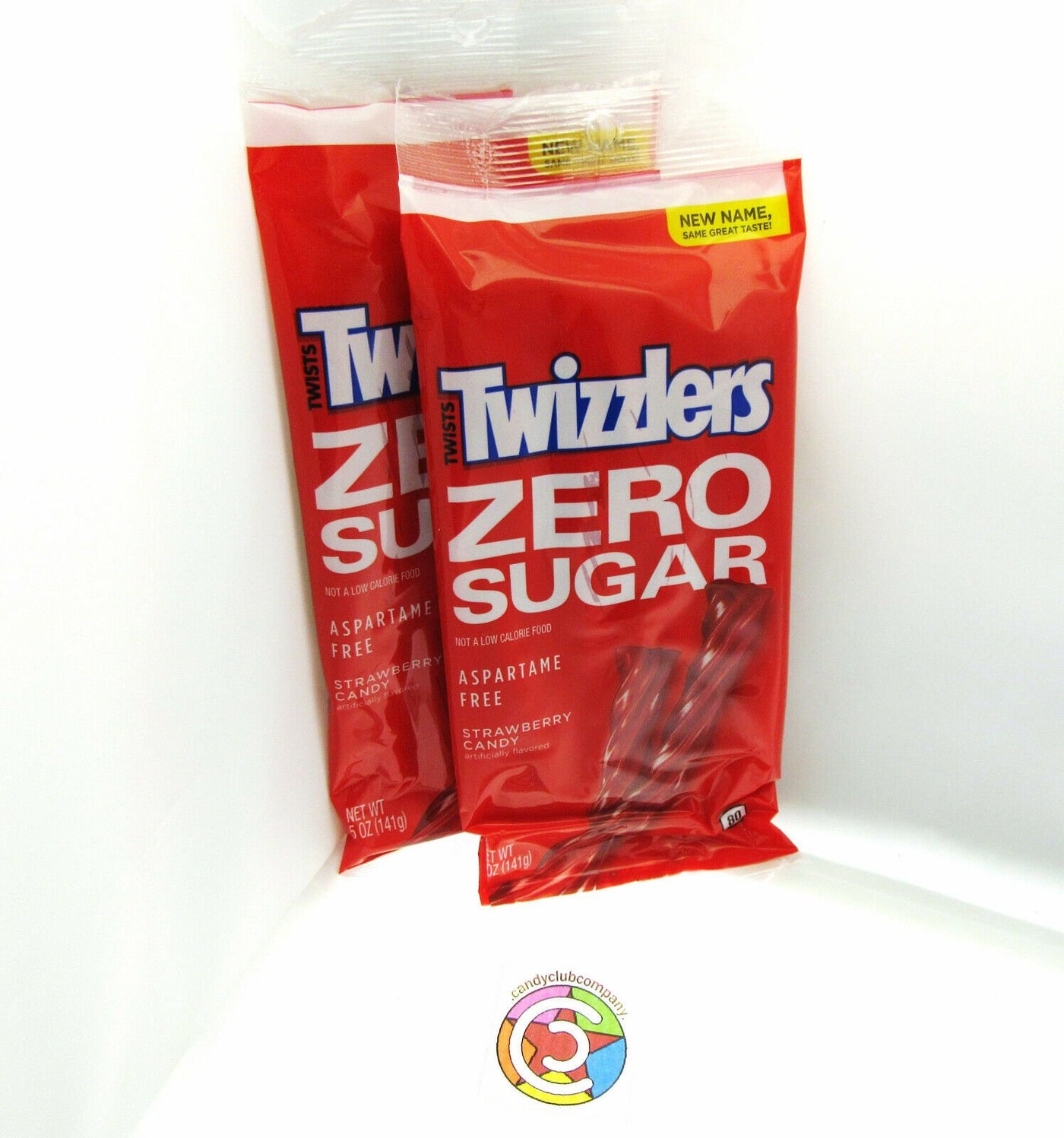 Twizzlers ~ Zero Sugar Free Strawberry Twists Candy Licorice 5oz bag ~ Lot of 2