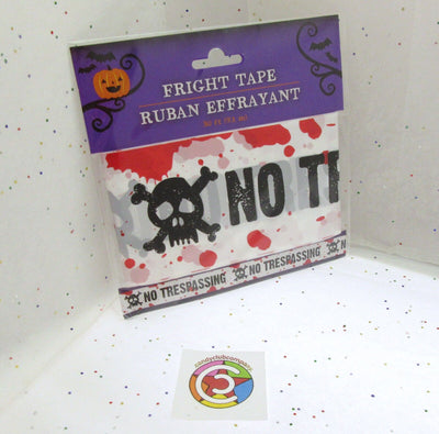 Fright Tape ~ No Trespassing ~ Halloween Decoration ~ 30 Feet
