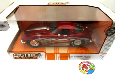 1963 Chevrolet Corvette Stingray Red Metal Die Cast Car   1:24