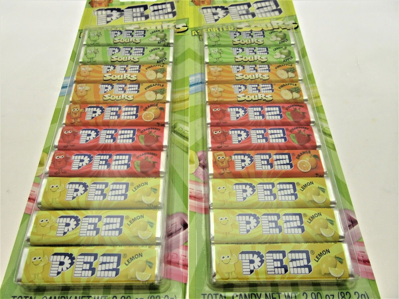 Pez ~ Assorted Fruit And Sours (A) ~ 10 pack 2.9oz ~ Lot of 2
