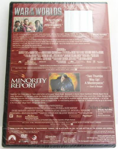 War of the Worlds & Minority Report ~ Tom Cruise ~ Movie ~ New DVD