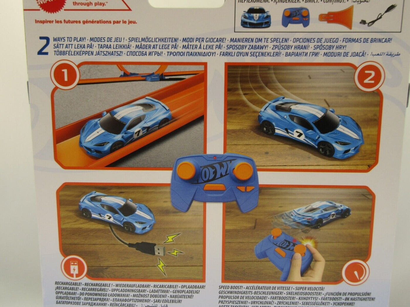 Nano Racer RC Car ~ Corvette ~ Blue ~ Hotwheels ~ Radio Control Fun