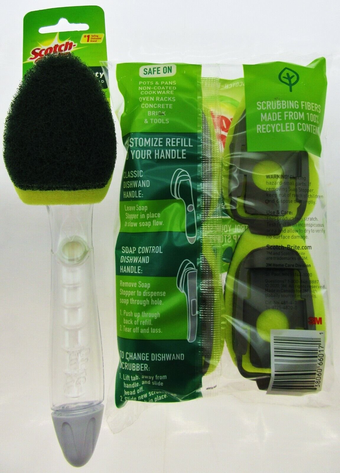 Scotch-Brite Dishwand Soap Dispenser Heavy Duty Scrubber Refills Kitchen Scour N