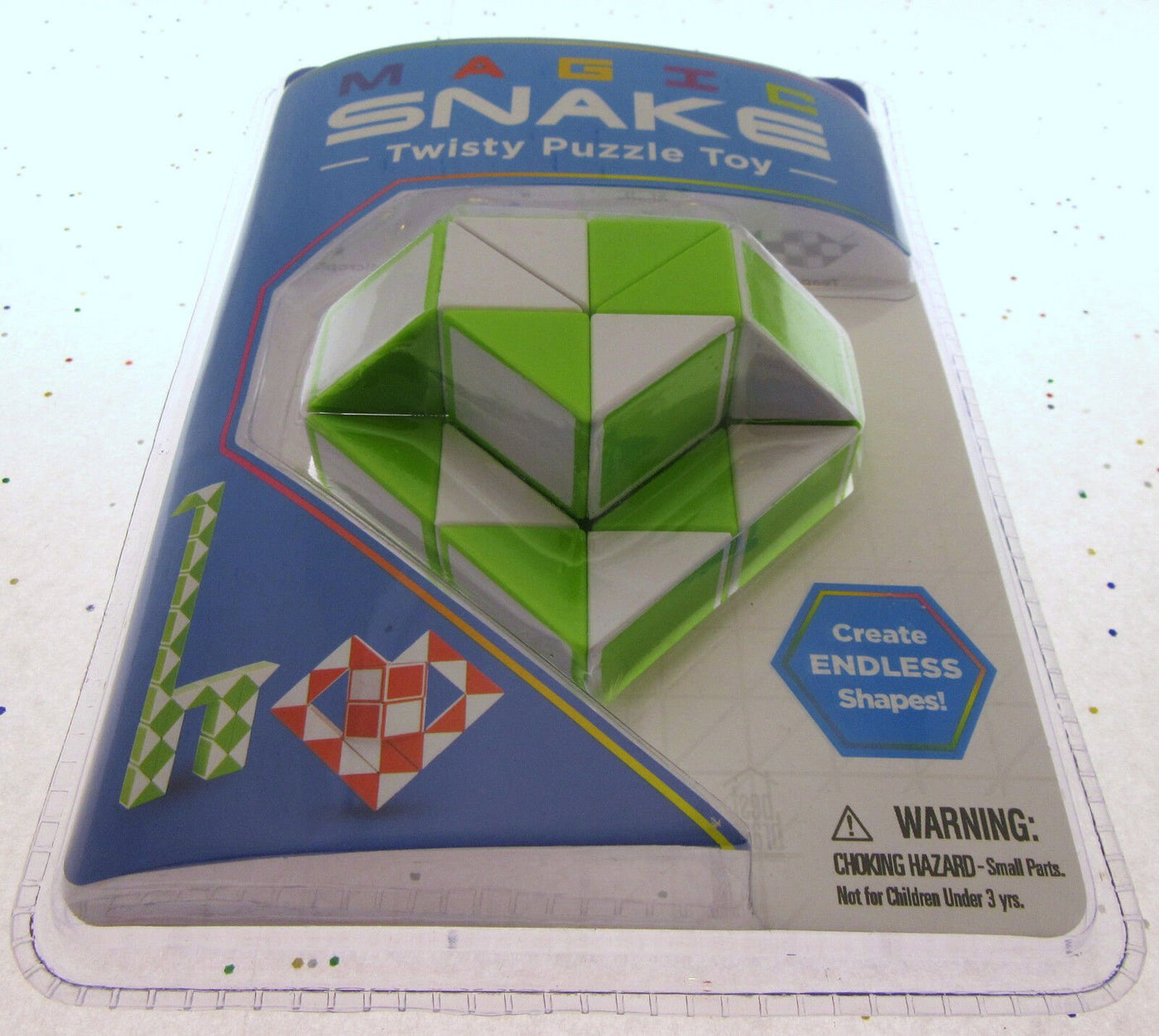 Magic Snake Green Twisty Puzzle Nostalgic Toy Create Endless Shapes