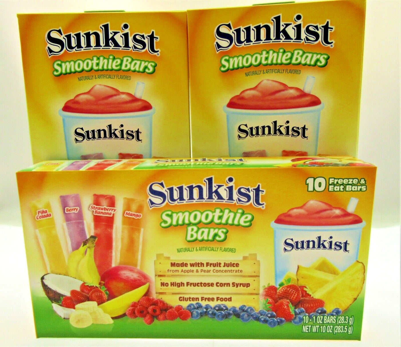 Sunkist Smoothie Freezer Pops 10 freeze pops ~ Slush Bars ~ Lot of 3