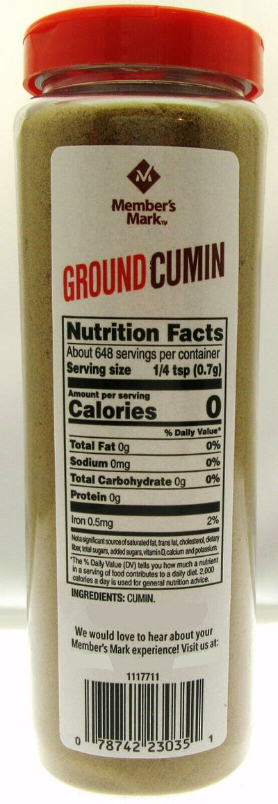 Ground Cumin Seasoning ~ Member's Mark ~ Chili Stews Meat Fish Vegetables ~ 16oz