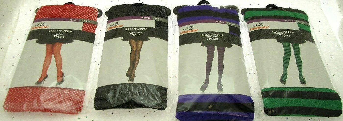 Halloween Tights ~ 4 To Choose From ~ Fishnet Spider Web Purple Green ~ One Size