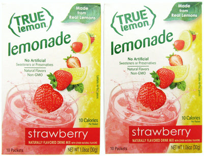 True Lemon ~ Strawberry Lemonade ~ Real Flavor From Real Fruit ~ Lot of 2