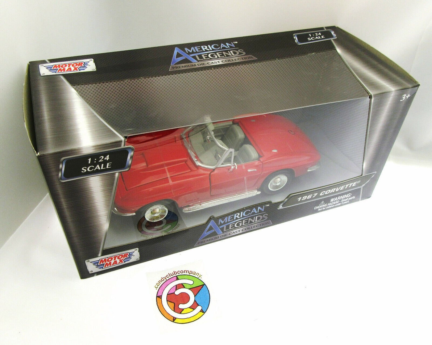 1967 Chevrolet Corvette ~ Red ~ Metal Die Cast Car ~ American Legends ~ 1:24