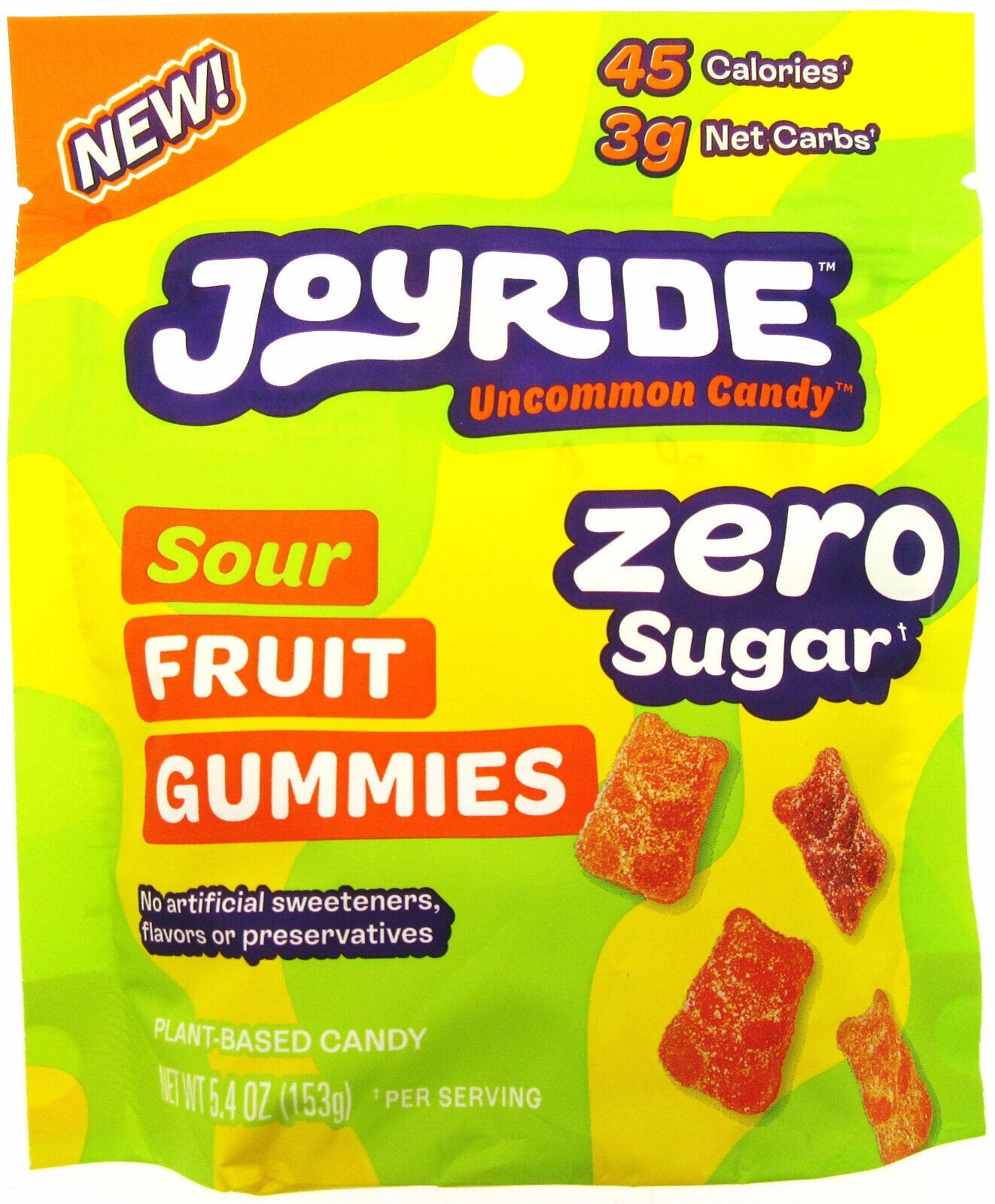 Joyride ~ ZERO SUGAR FREE ~ Sour Fruit Gummies  ~ Joy Ride 5.4 oz Bag