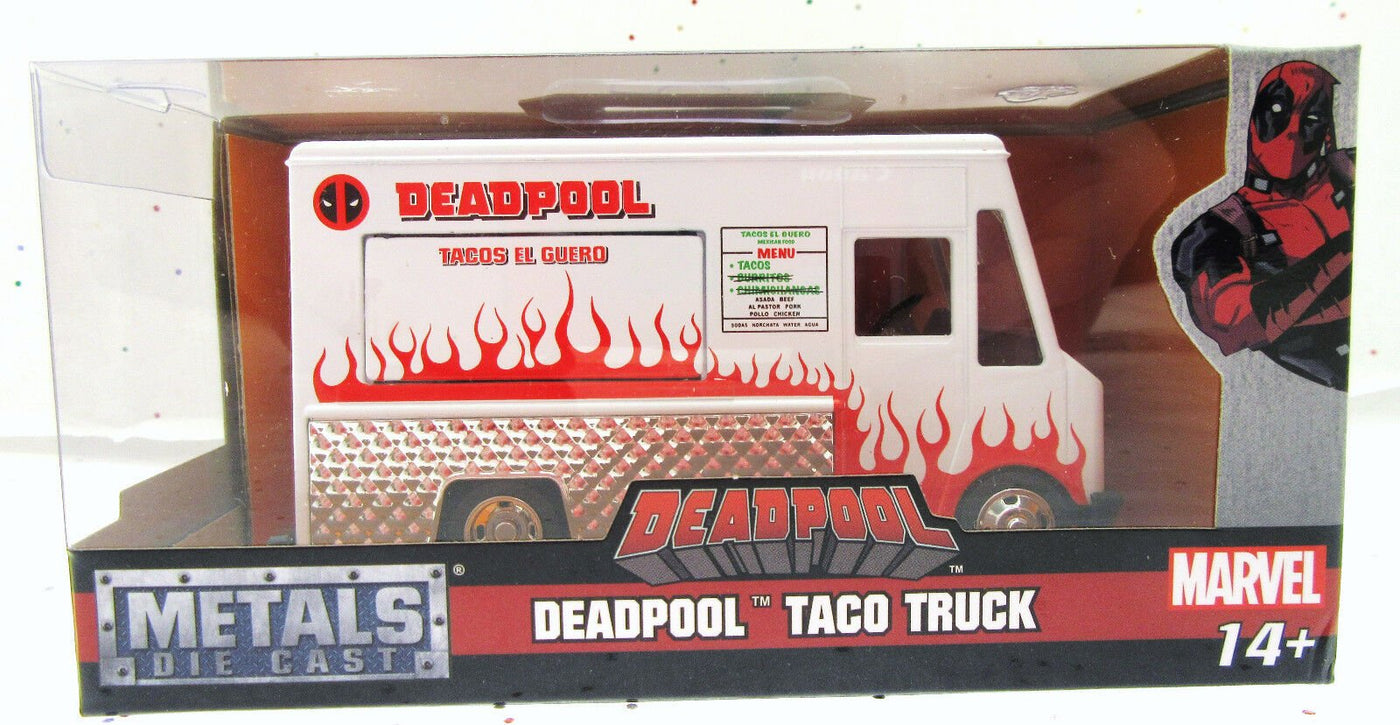 Deadpool ~ White Taco Truck ~ Metals Die Cast Car ~ Marvel Collectibles