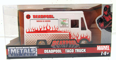 Deadpool ~ White Taco Truck ~ Metals Die Cast Car ~ Marvel Collectibles