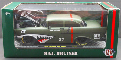 Maj. Bruiser 1957 Chevy 150 Sedan ~ Die Cast ~ MS Machines ~ 1:24 Damaged Box