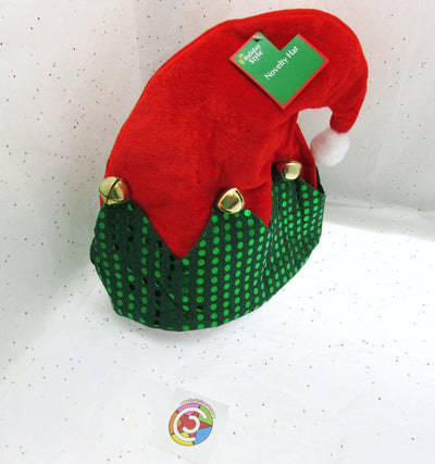 Holiday Elf Hat ~ Fluffy Green and Red ~ Happy Holidays ~ Seasonal ~ Bells