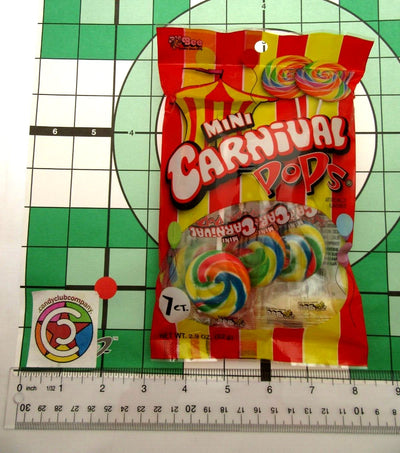 Mini Carnival Pops spiral striped lollipop sucker candy ~ 8ct ~ Lot of 9