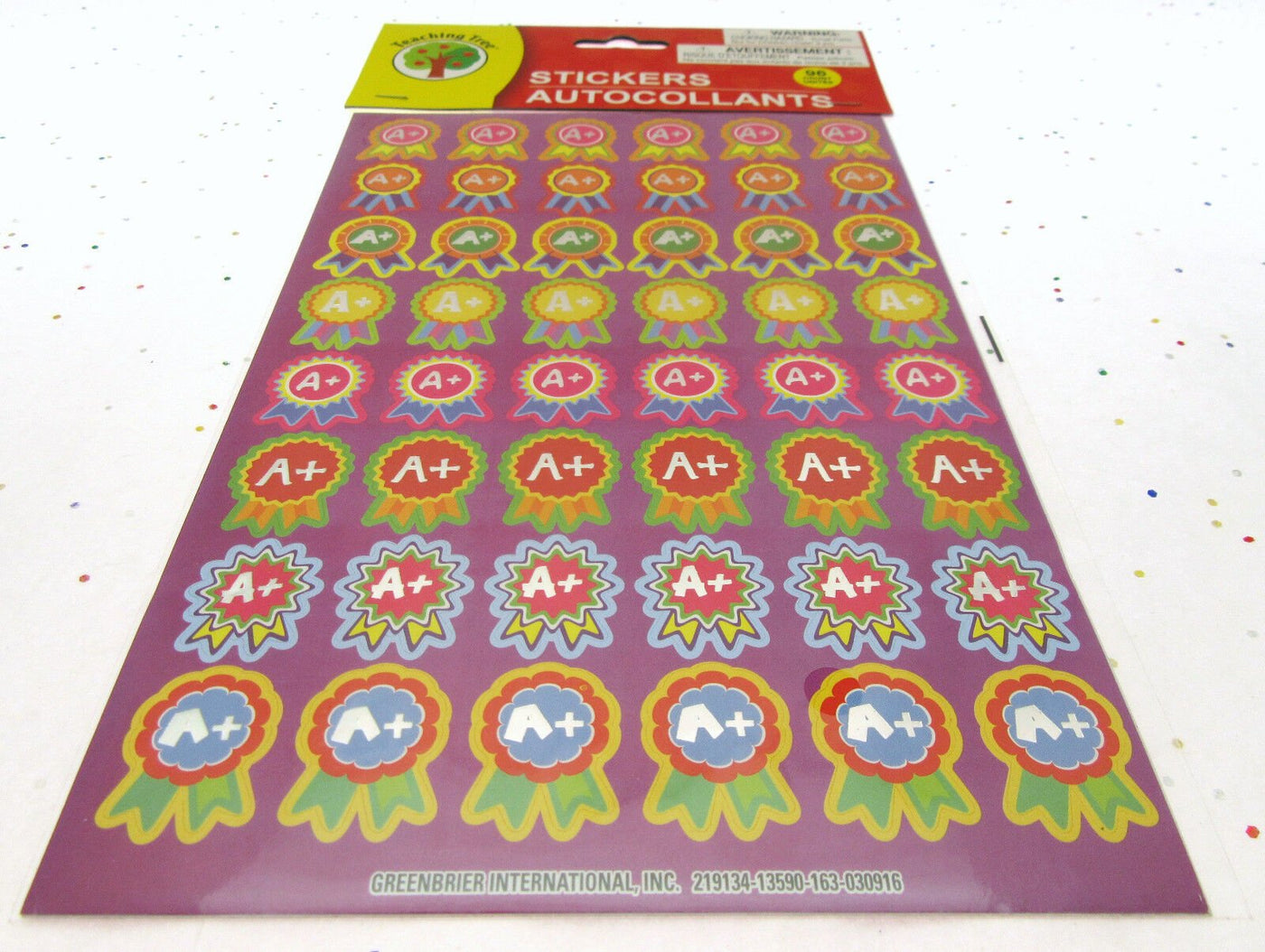 Stickers ~ Fun Positive A+ Ribbon Acknowledgment ~ 96 count ~ Lot of 3