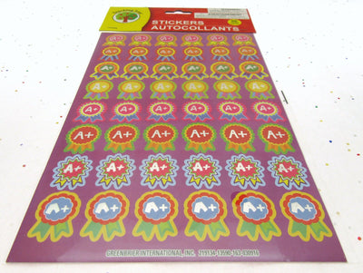 Stickers ~ Fun Positive A+ Ribbon Acknowledgment ~ 96 count ~ Lot of 3
