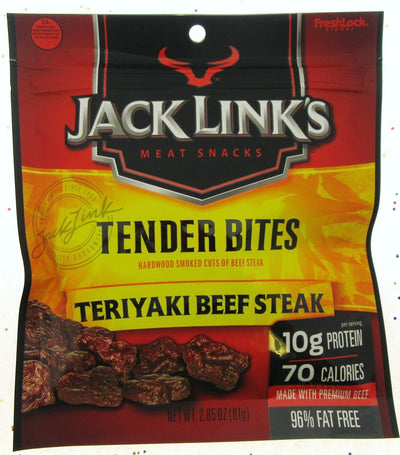 Jack Links Tender Bites Teriyaki Beef Steak Jerky - 2.85 oz. (81g)