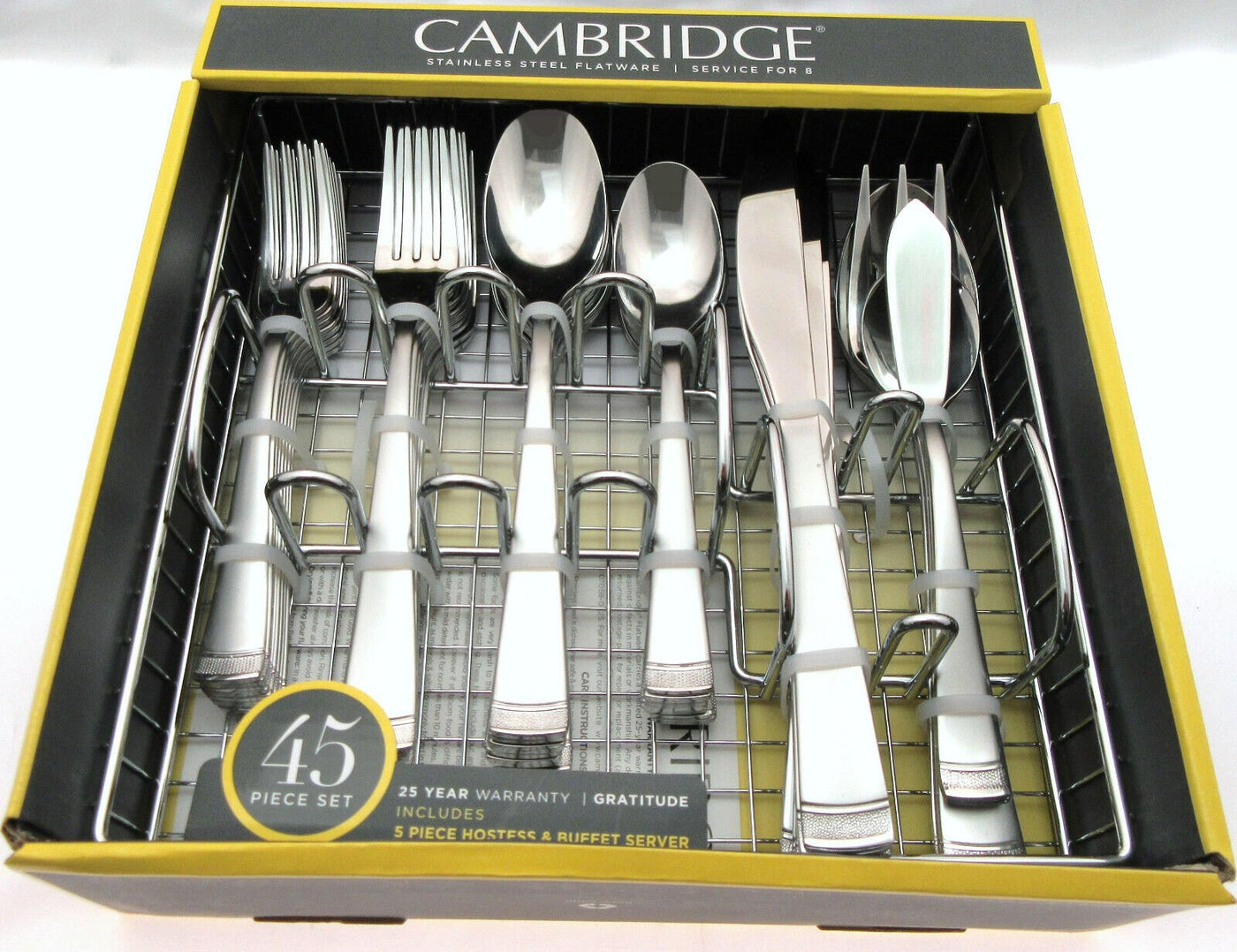 Cambridge Stainless Steel Flatware ~ 45 Piece Set ~ Service For 8