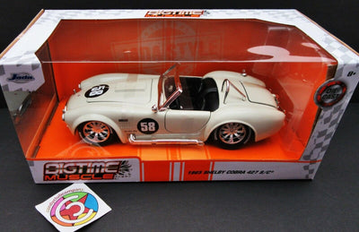1965 Shelby Cobra 427 S/C ~ Ivory ~ Metal Die Cast Car ~ BIGTIME MUSCLE ~ 1:24