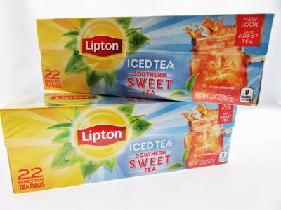 Lipton Southern Sweet Tea Lot of 2 ~ 22 bags each~ Family Size Tea Bags