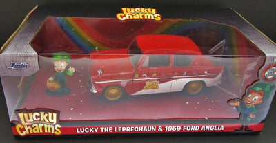 Lucky Charms 1959 Ford Anglia & Leprechaun  ~ Die Cast Car ~  1:24