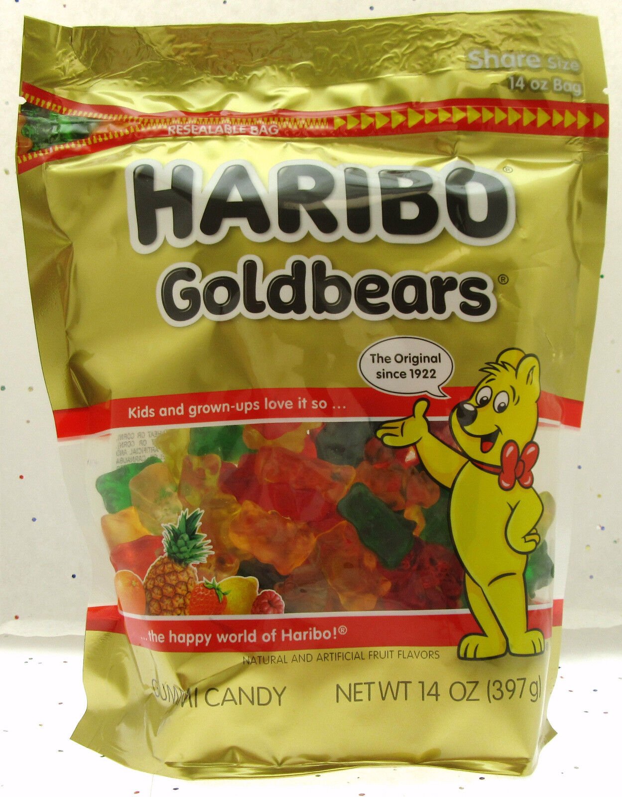 Haribo Gummy Bears Fruit Chewy Candy Gummi ~ Goldbears ~ 14oz Bag