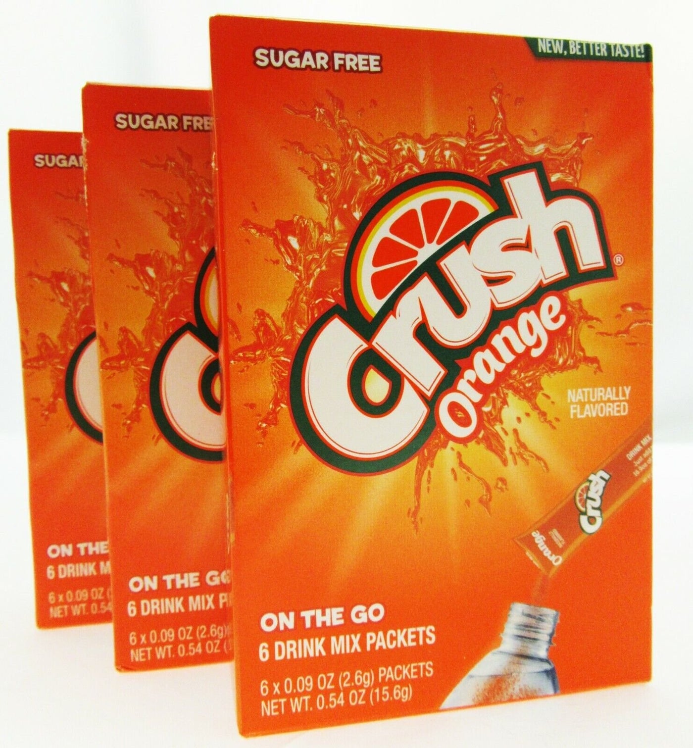 Orange Crush ~ Packets ~ Sugar Free ~ Drink Mix ~ Lot of 3