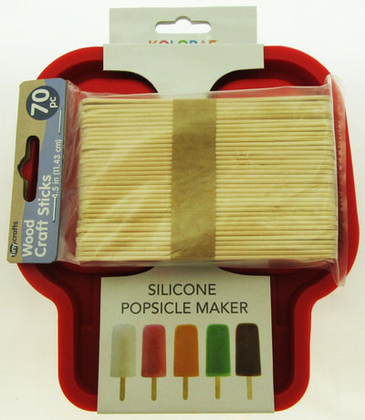 Silicone Popsicle Maker Tray ~ Sticks Included Flexible ~ By Kolorae - Red