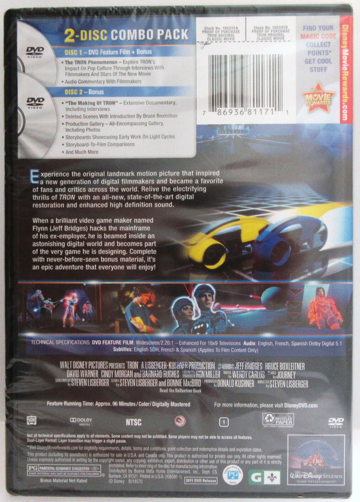 TRON ~ 1982 ~ The Original Classic ~ Jeff Bridges ~ Movie New DVD