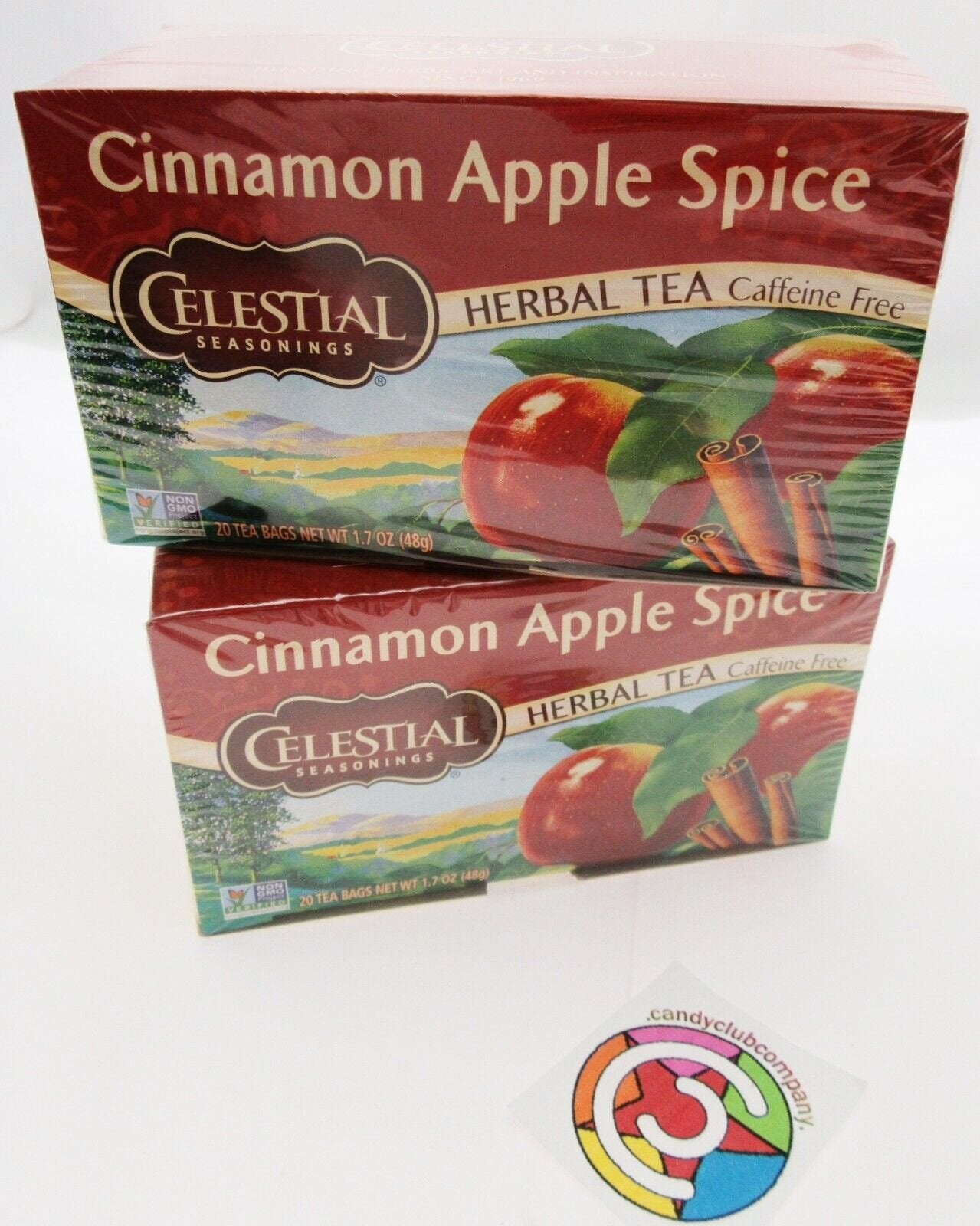 Celestial Cinnamon Apple Spice Herbal Tea 20 bags each ~ Lot of 2