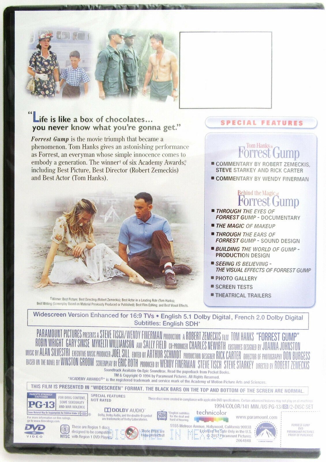 Forrest Gump ~ 1994 ~ Tom Hanks ~ Romantic Comedy-Drama ~ Movie ~ New DVD