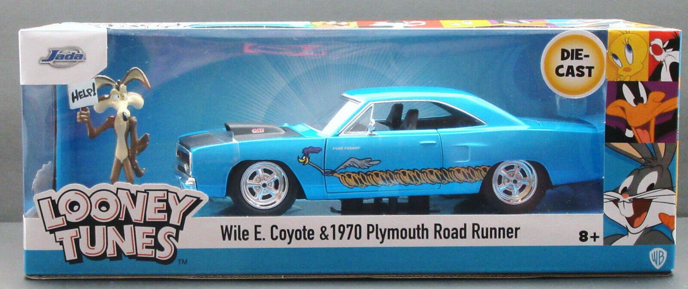 Wile E. Coyote & 1970 Plymouth Road Runner ~ Die Cast ~ Looney Tunes ~ 1:24