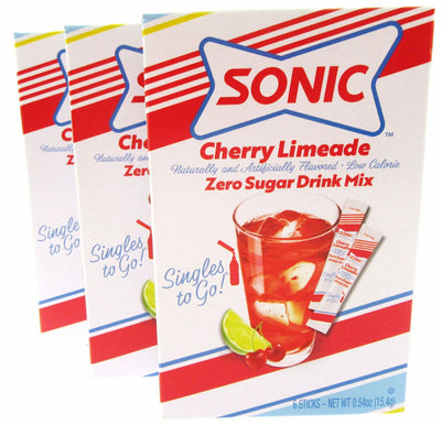 Sonic Cherry Limeade ~ Packets ~ Zero Sugar Free ~ Drink Mix ~ Lot of 3