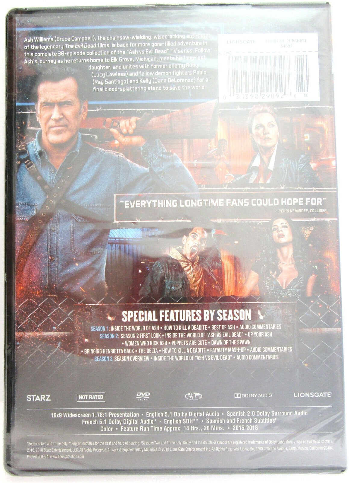 ASH vs Evil Dead ~ Bruce Campbell ~ All 3 Seasons ~ TV Series ~ New DVD