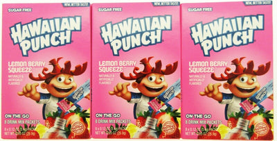 Hawaiian Punch Lemon Berry ~ Packets ~ Sugar Free ~ Drink Mix ~ Lot of 3