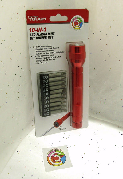 Flashlight Screw Driver ~ Multi-Bit Driver Set ~ Light ~ Hyper Tough Tool