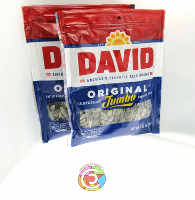 David Jumbo ~ Original ~ Sunflower Seeds Roasted and Salted ~ Two 3.75oz bags