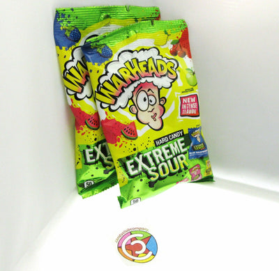 Warheads ~ 3.25oz bags ~ Extreme SOUR hard candy 5 flavor ~ Lot of 2