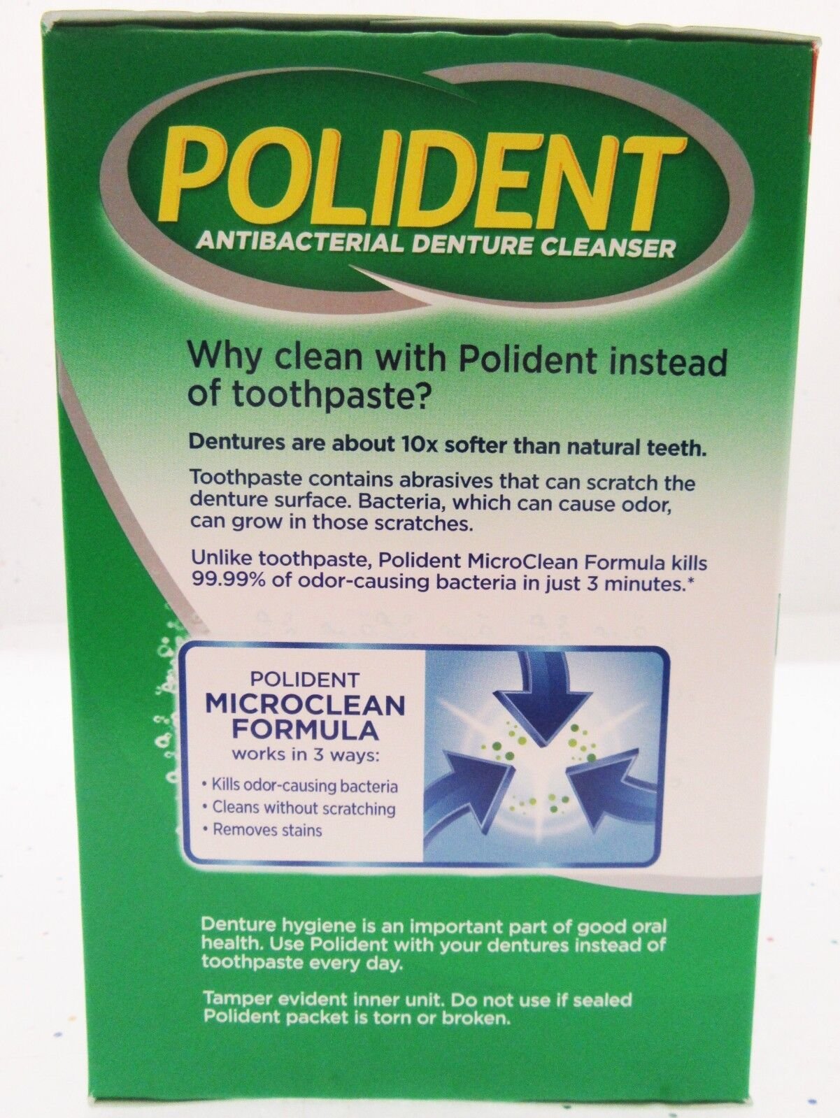 Polident Antibacterial Denture Cleanser ~ 120 ~ false teeth  partial ~ lot of 2