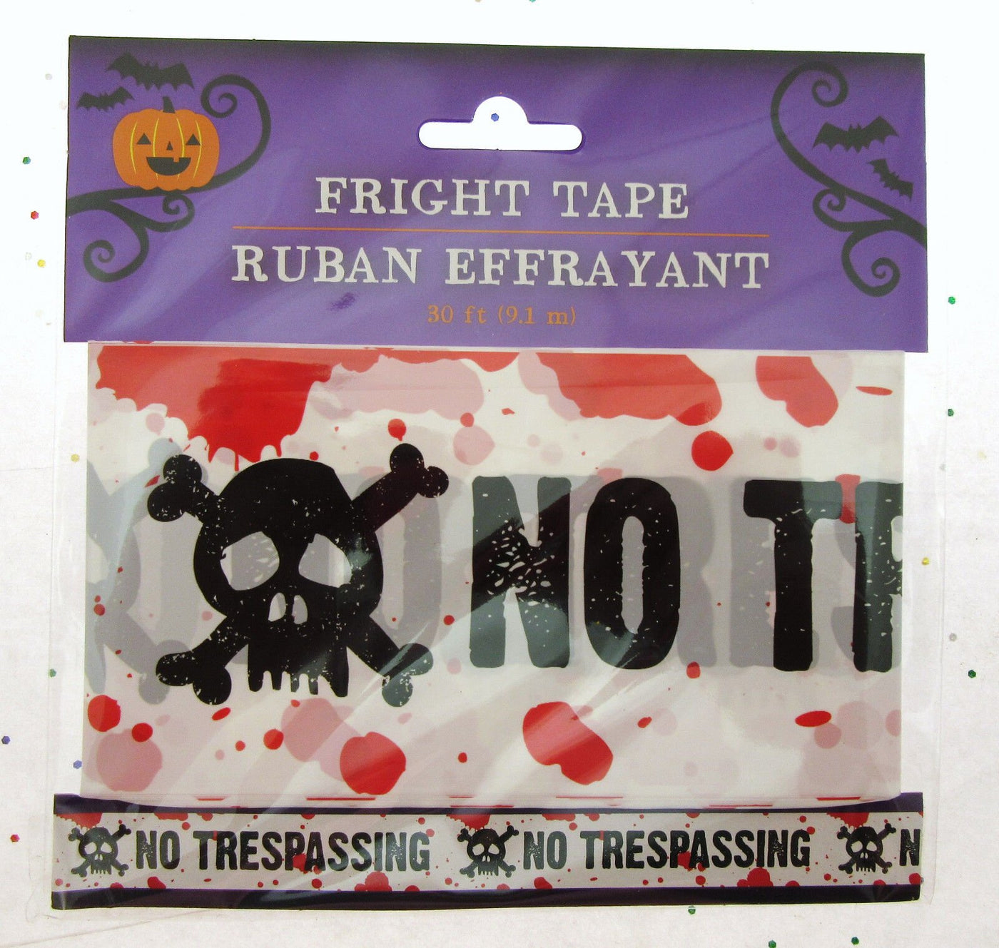 Fright Tape ~ No Trespassing ~ Halloween Decoration ~ 30 Feet