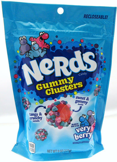 Nerds Gummy Clusters ~ Verry Berry ~ 8oz  Crunchy and Chewy Candy ~ Recloseable