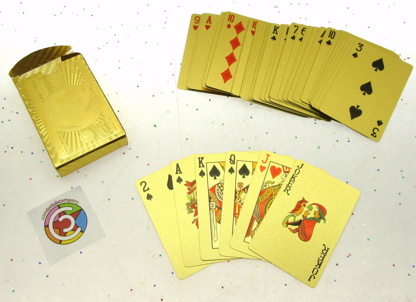 Gold Colored Playing Cards ~ Very Cool ~ Shiny ~ $100 Bill Design